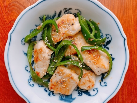 ささみとピーマンの塩だれ炒め